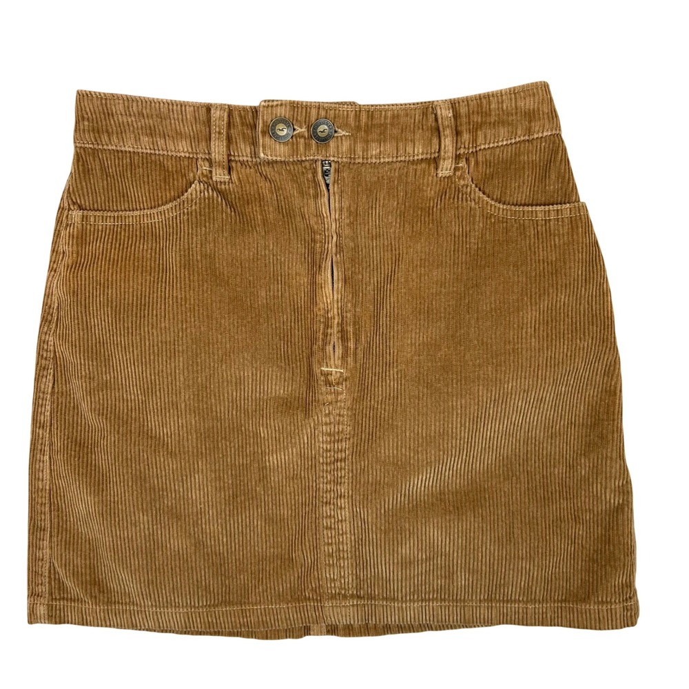 Hollister Womens Ultra High Rise Corduroy Mini Skirt Tan Brown Size 3 Cotton